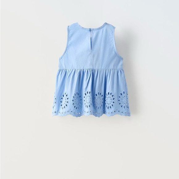 Zara blue embroidered blouse - Picture 2 of 5